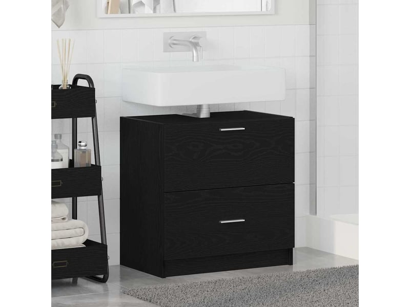  Cabinet de salle de bain, armoire salle de bain chêne noir 59 x 37 x 59 cm cf65332  - Conforama D
