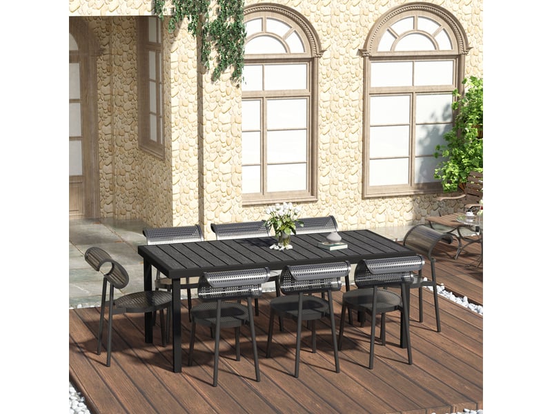  Table à manger de jardin pour 8 personnes, table de jardine en aluminium, pour patio, terrasse, 190 x 90 x 74  - Conforama C