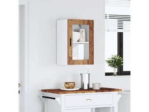 Armoire murale de cuisine avec porte en verre porto vieux bois shl7990