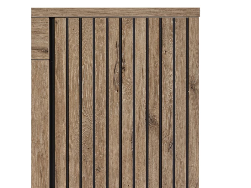  Buffet 4 portes 1 tiroir aspect bois canyon décor tasseaux - barton BARTON - Conforama E