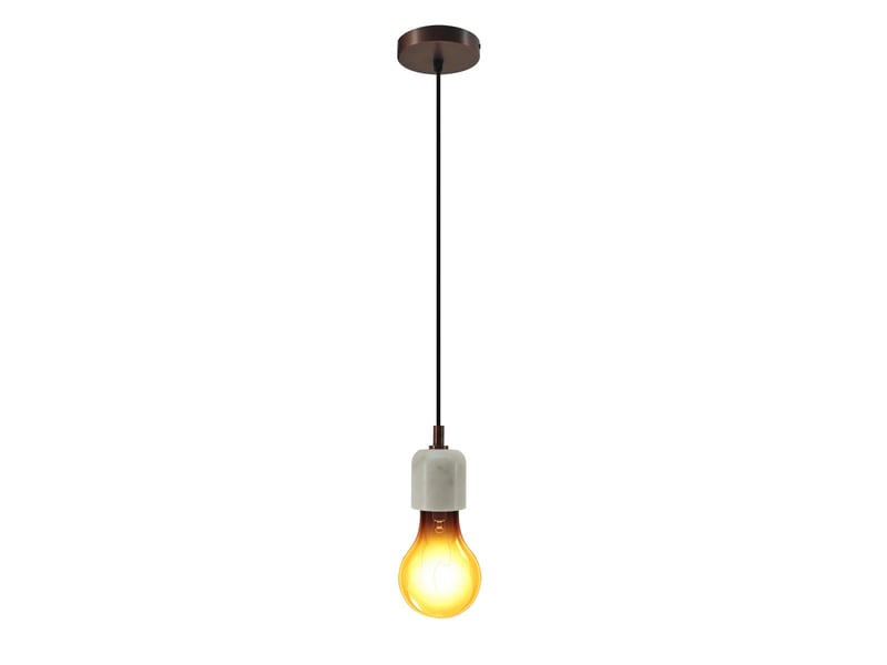  Lampe suspension en marbre sigma i 36cm blanc  - Conforama A