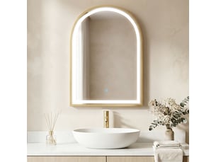 Armoire murale de salle de bain avec miroir led doré 50x14,5x70 cm