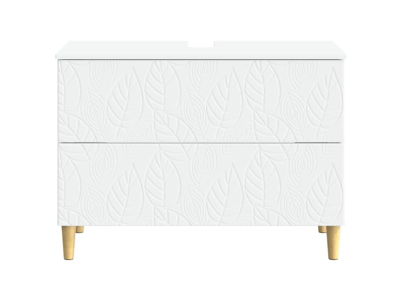  Meuble sous lavabo de salle de bain delft blanc 82 x 41 x 59 cm cf64849  - Conforama D