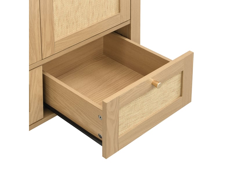 Armoire 2 portes 80 × 55 × 180 cm, niche arquée et 2 tiroirs, aspect chêne IKSETERA TRADING LTD - Conforama W