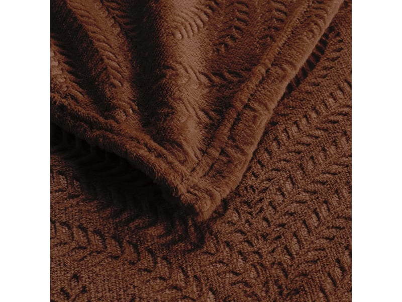  Plaid uni en flanelle nelia 125x150cm choco  - Conforama C