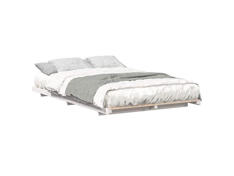  Lit double- lit adulte -  cadre de lit blanc 120 x 190 cm pin massif  - Conforama A