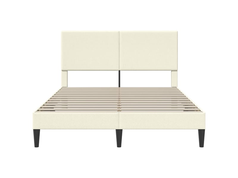  Lit double- lit adulte -  cadre de lit crème 120 x 190 cm tissu en velours côtelé  - Conforama C