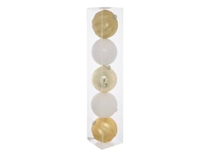 Kit de 5 boules de noël en plastique coloris assortis d. 150 mm