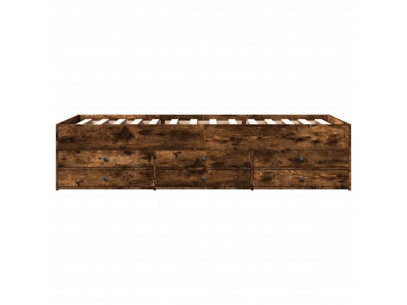  Lit simple- lit adulte -  lit de jour avec tiroirs sans matelas chêne fumé 90x200 cm  - Conforama C
