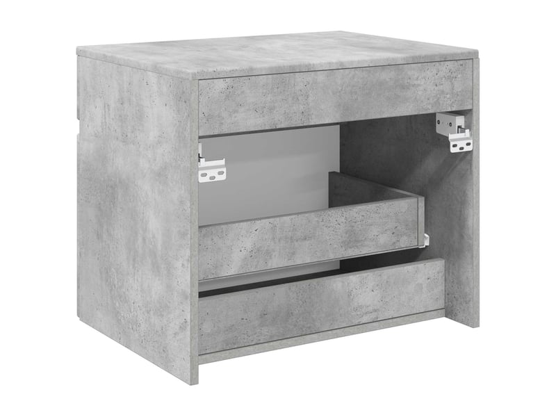  Cabinet salle de bain mural, meuble de rangement gris béton 59x44.5x50 cm  - Conforama E