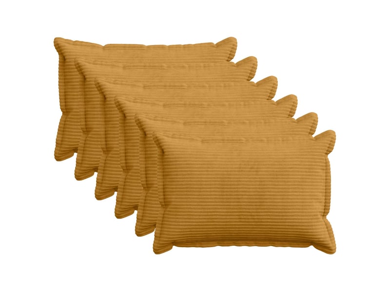 Lot de 6 housses de coussin houten jaune 50 x 70 cm velours côtelé cf49840 - Conforama B