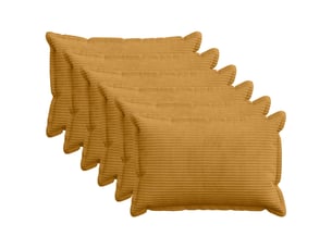 Lot de 6 housses de coussin houten jaune 50 x 70 cm velours côtelé cf49840