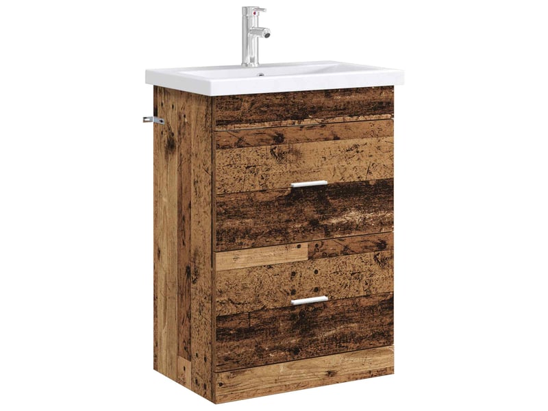  Meuble sous lavabo de salle de bain, commode bois ancien shl3360  - Conforama C