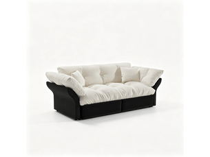 Canapé droit convertible IKSETERA TRADING LTD 3 places Velours beige