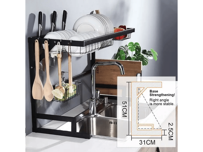  Égouttoir à vaisselle de cuisine 65x52x34cm – en acier inox  - Conforama B
