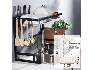 Égouttoir à vaisselle de cuisine 65x52x34cm – en acier inox