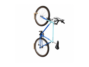 Support vélo mural woody en bois naturel 14,5 x 14 x 27 cm