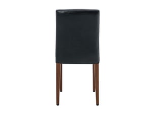 Lot de chaises 6 pièces revêtement cuir pu noir chaise repas à pieds métal aspect noyer style minimaliste