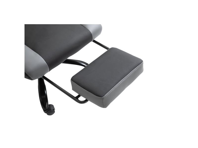  Fauteuil gaming noir en mousse, hauteur réglable, dossier inclinable 160 degrés avec repose-pieds rétractable  - Conforama D