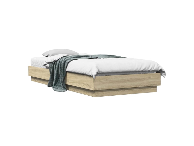 Lit simple- lit adulte - cadre de lit au sol chêne sonoma 80 x 200 cm bois d'ingénierie - Conforama A