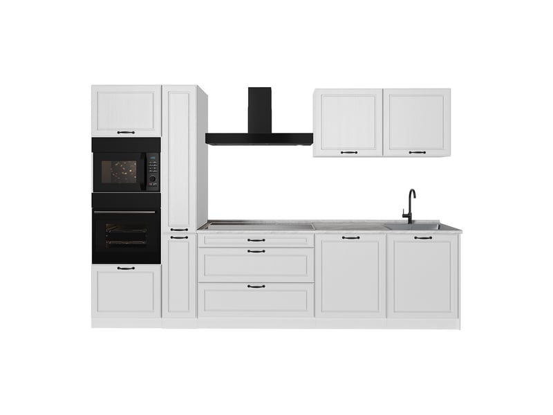  Vicco cuisine, blanc campagneblanc, 310cm plan de travail marbre  - Conforama A