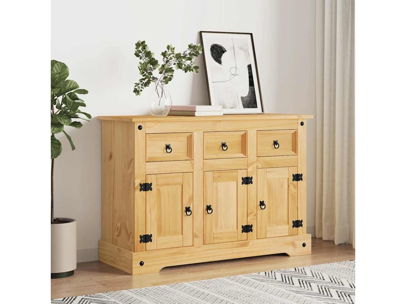  Buffet - bahut - meuble de rangement « corona » marron 112 x 44 x 78 cm bois massif pin mexicain  - Conforama B