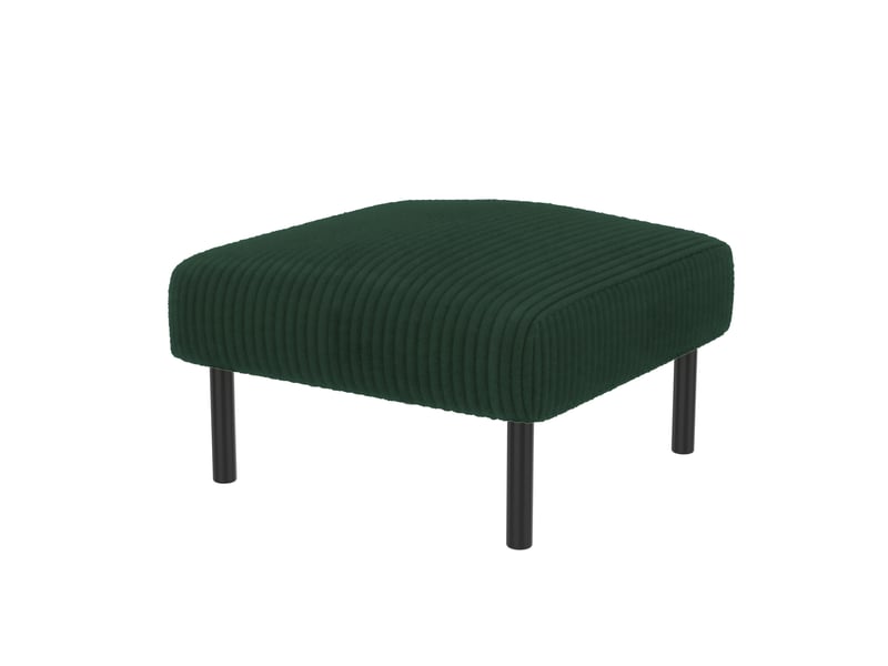  Canapé droit 4 places avec fauteuil et pouf en velours côtelé vert émeraude, ensemble modulable contemporain  - Conforama D