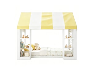 Lit baldaquin 90x200 cm <strong></strong>  <strong></strong> coloris blanc