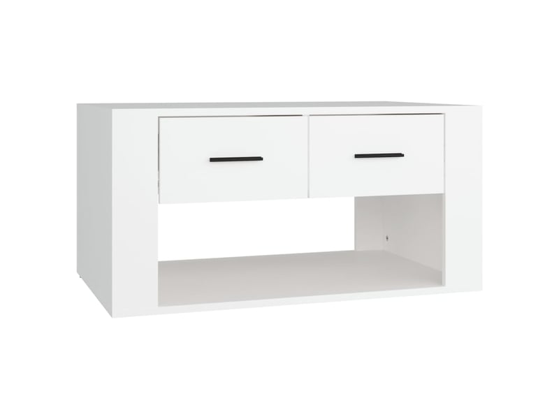  Table basse | table d'appoint salon blanc 80x50x40 cm bois d'ingénierie shl7557  - Conforama A