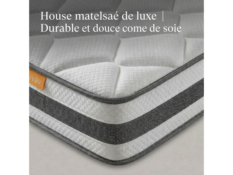  Matelas 160x200cm à 7 zones, soutien très ferme, ressorts ensachés, 25 cm, oeko-tex W5710P461973 - Conforama R