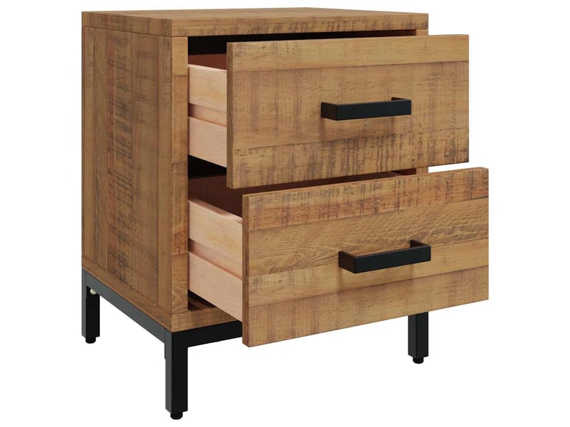  Lot de 2 tables de chevet - cabinet de chevet - table de nuit 36x30x45 cm bois de pin massif  - Conforama B