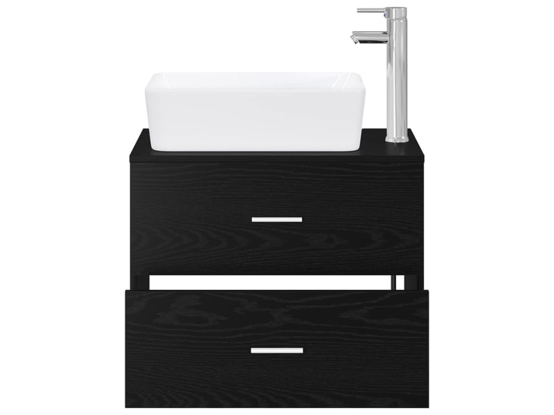  Ensemble de mobilier de salle de bain chêne noir cf64647  - Conforama C