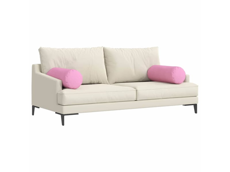  Lot de 2 coussins d'accent, coussins décoratifs, coussins lombaires tissu rose ø 25 x 70 cm cf56705  - Conforama C