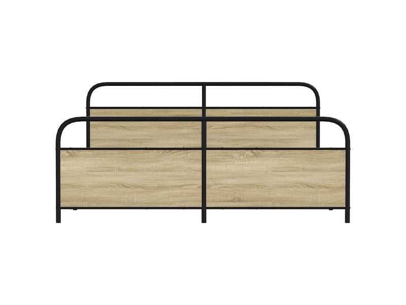  Lit double- lit adulte -  cadre de lit en métal sans matelas chêne sonoma 200x200 cm  - Conforama C
