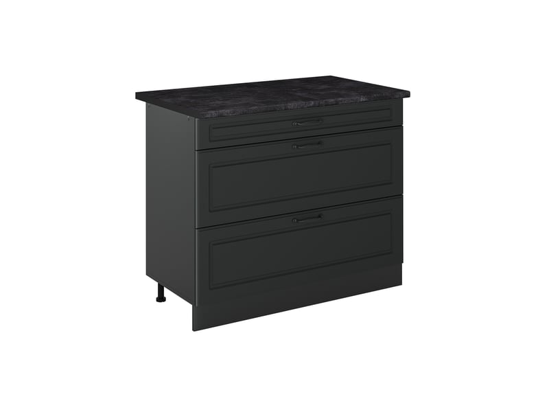  Vicco meuble cuisine, anthracite campagneanthracite, 100cm plan de travail anthracite  - Conforama A