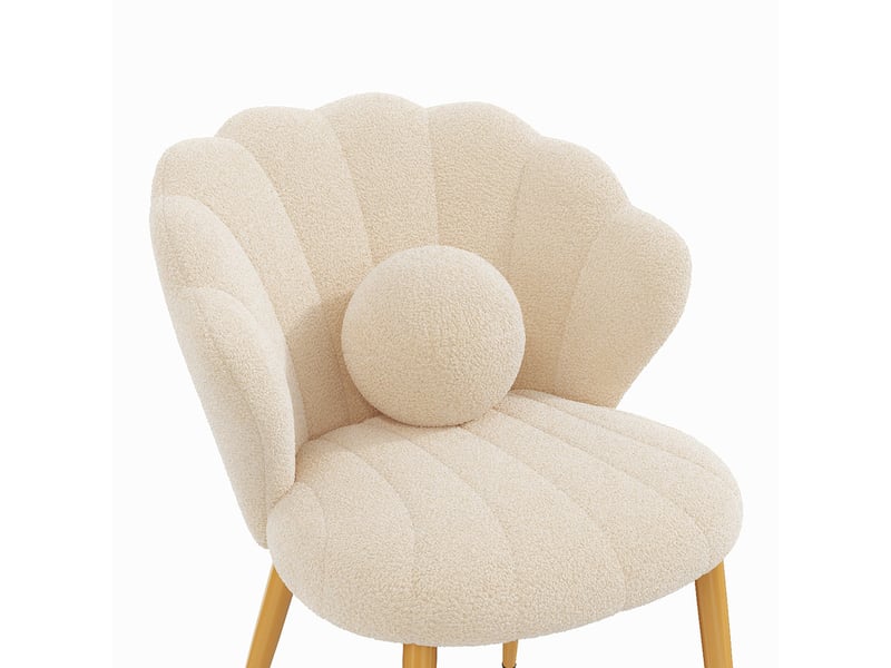  Lot de 4 chaises – rembourrées – pieds en métal doré – beige  - Conforama E
