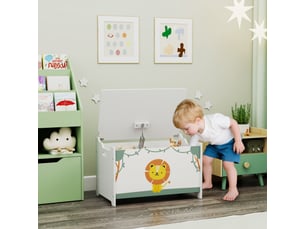 Coffre à jouets avec couvercle, coffre de rangement enfant avec charnières de sécurité, 60 x 37 x 39 cm, vert