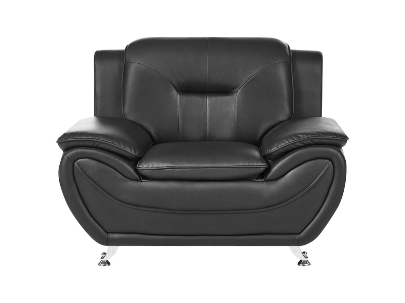 Fauteuil leira cuir pu noir  - Conforama D