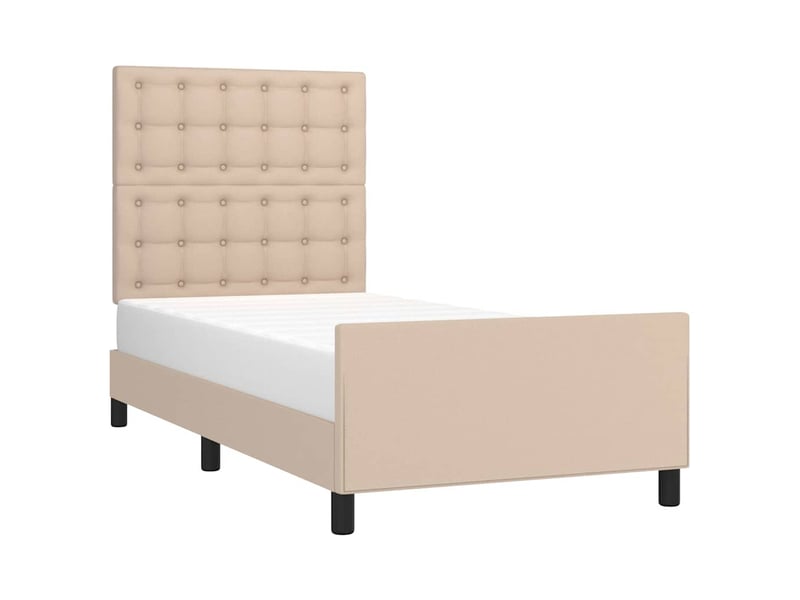 Lit simple- lit adulte - cadre de lit sans matelas cappuccino 80x200 cm similicuir - Conforama B