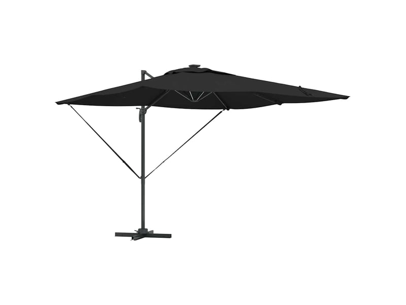 Parasol de jardin noir 286 x 284 x 270 cm aluminium et polyester - Conforama A