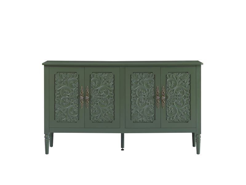  Buffet 4 portes à reliefs vintage 160x40x89 cm vert  - Conforama A