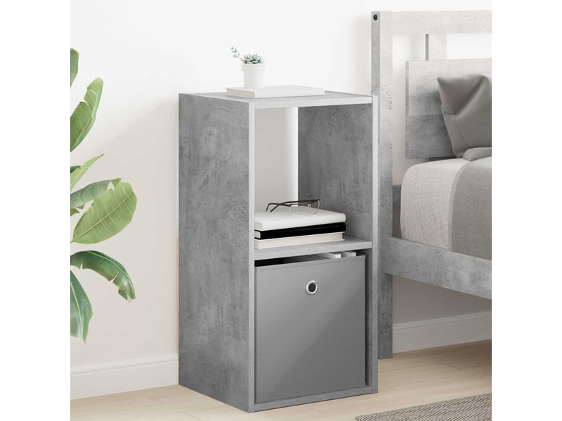 Table de chevet avec tiroir 2 pièces gris béton 35 x 32 x 68,5 cm  - Conforama D