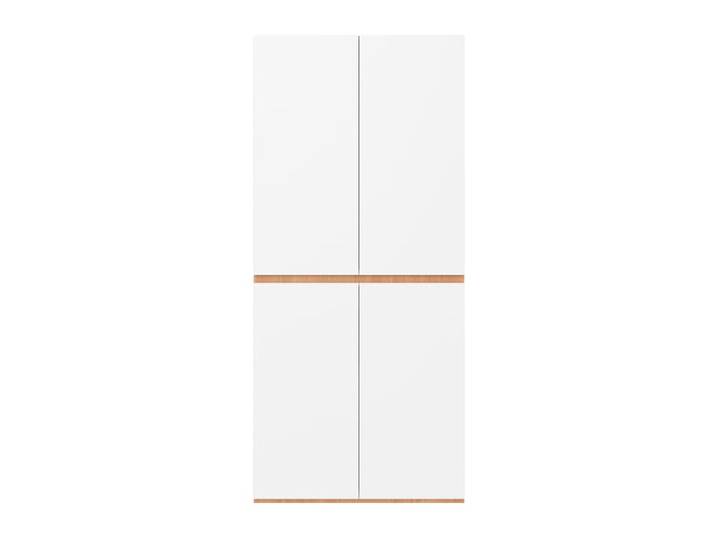  Armoire de chambre 90 x 50 x 200 cm, dressing de rangement avec penderie et tiroir à bijoux, 4 portes 3 tiroirs, mdf style moderne scandinave, blanc  - Conforama A