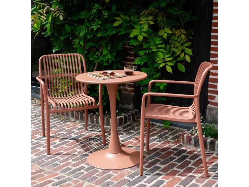  Ensemble de jardin en résine et acier terracotta 2p paloma 601016 - Conforama B