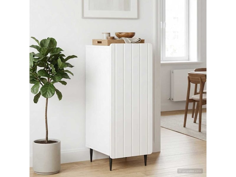 Buffet - bahut - meuble de rangement blanc brillant 34,5 x 33 x 92 cm bois d'ingénierie - Conforama D