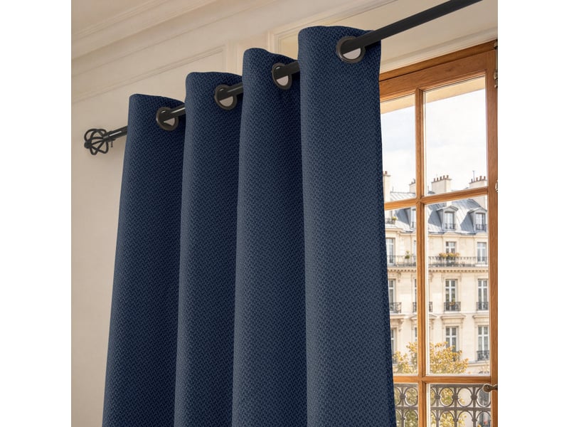  Lot de 2 rideaux à œillets 140 x 240 cm victoria fils teints jacquard  - Conforama C