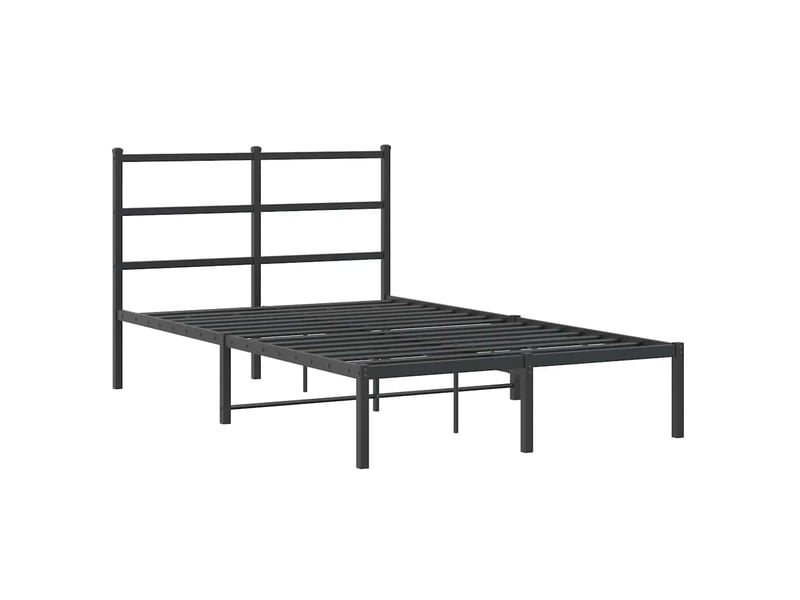  Lit double- lit adulte -  cadre de lit métal sans matelas avec tête de lit noir 120x190cm  - Conforama B