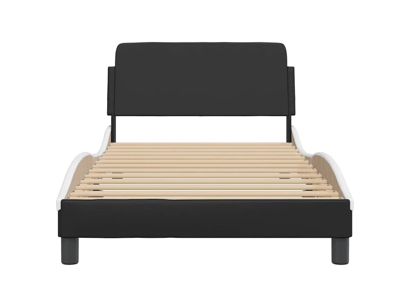  Lit simple- lit adulte -  cadre de lit dover noir et blanc 100x200 cm similicuir  - Conforama C