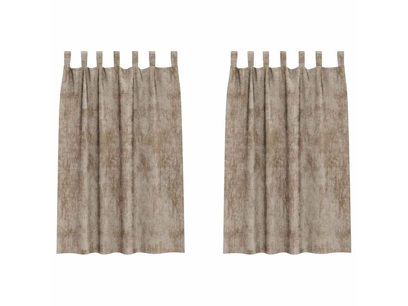Lot de 2 rideaux en velours, rideaux de fenêtre champagne 175 x 140 cm velours cf44170 - Conforama A