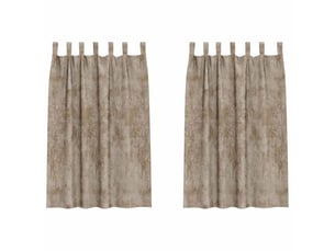Lot de 2 rideaux en velours, rideaux de fenêtre champagne 175 x 140 cm velours cf44170